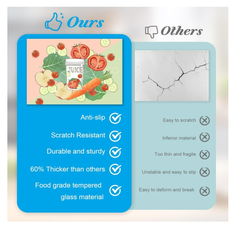 Sublimation Glass Cutting Board Personalized Kitchen Decor