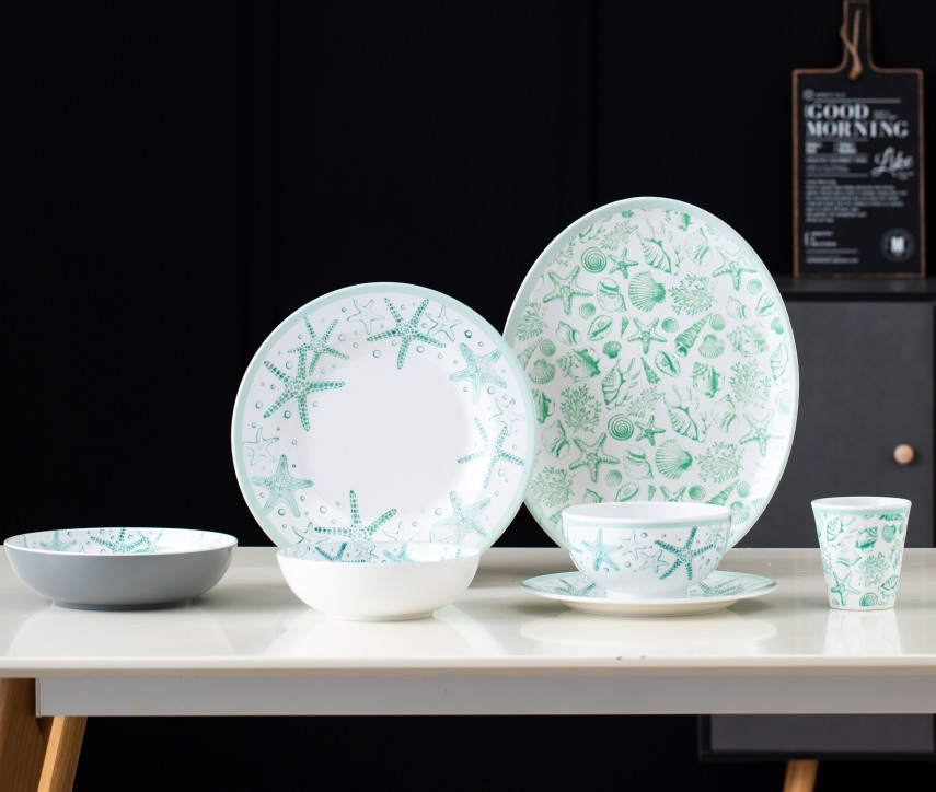 Melamine Plate &amp; Bowl Set Casual Dining Dining Party Environmental Friendly Plastic Ware