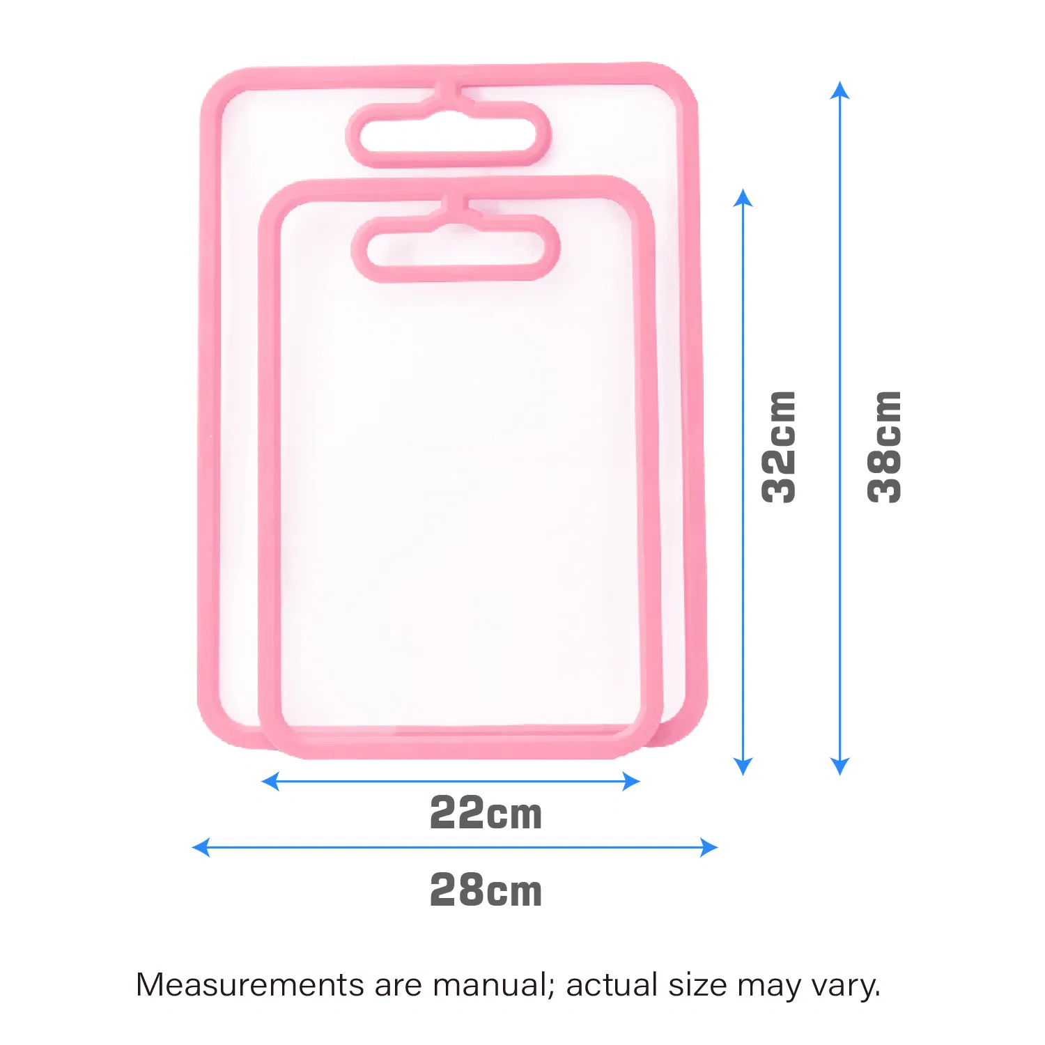 Tempered Glass Cutting Board with Non-Slip Silicone Edge, Antibacterial Easy Clean Kitchen Chopping Board Pink