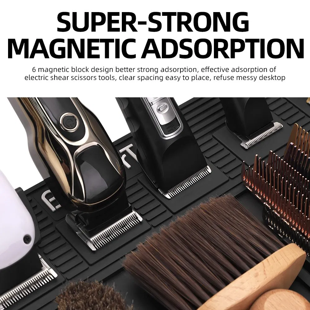 Wholesale Custom Logo Flexible Soft Hair Cutting Tool Storage Hair Clippers Barber Magnetic Mat