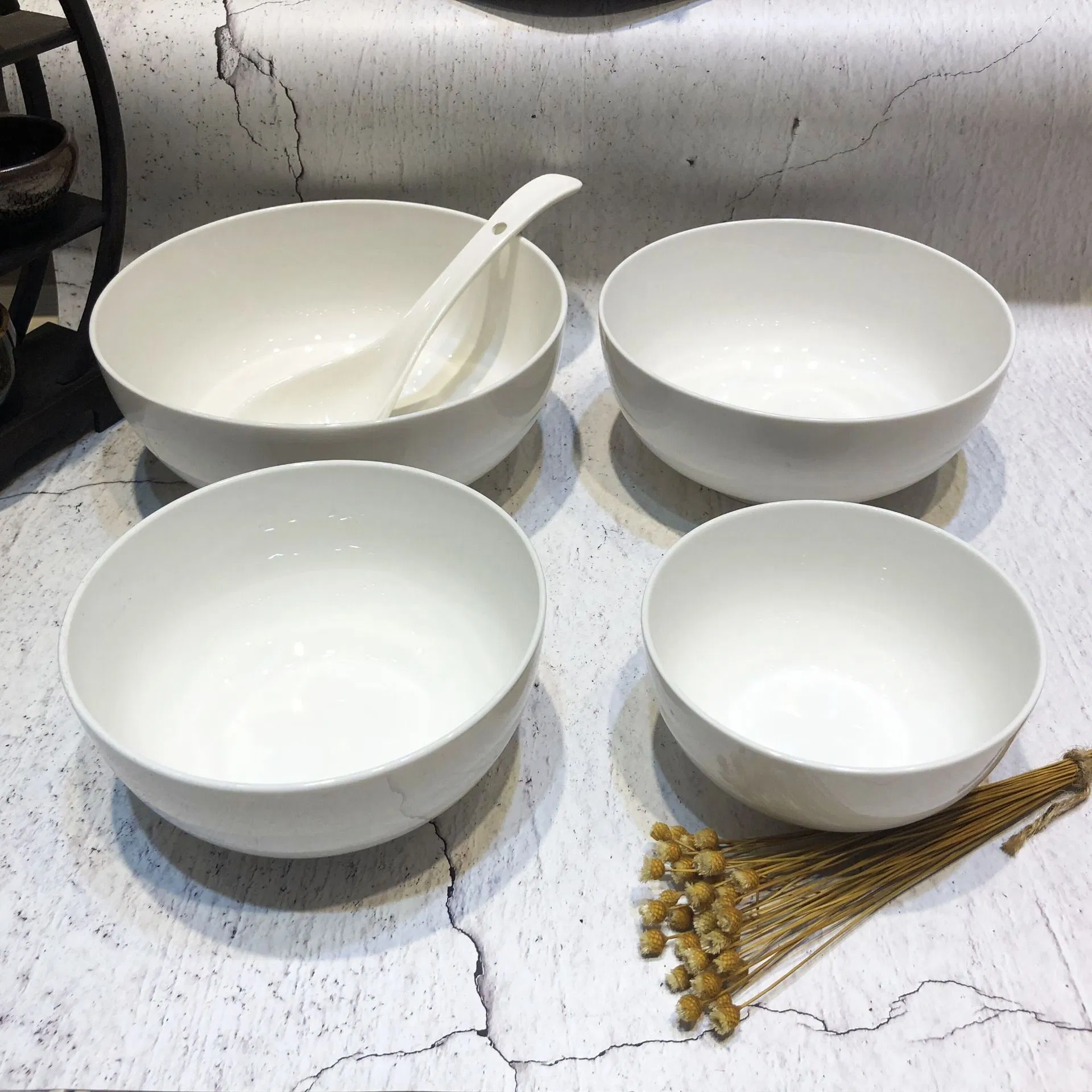 Chenyue 6-Inch White Melamine Soup Bowl for Drinking Soup