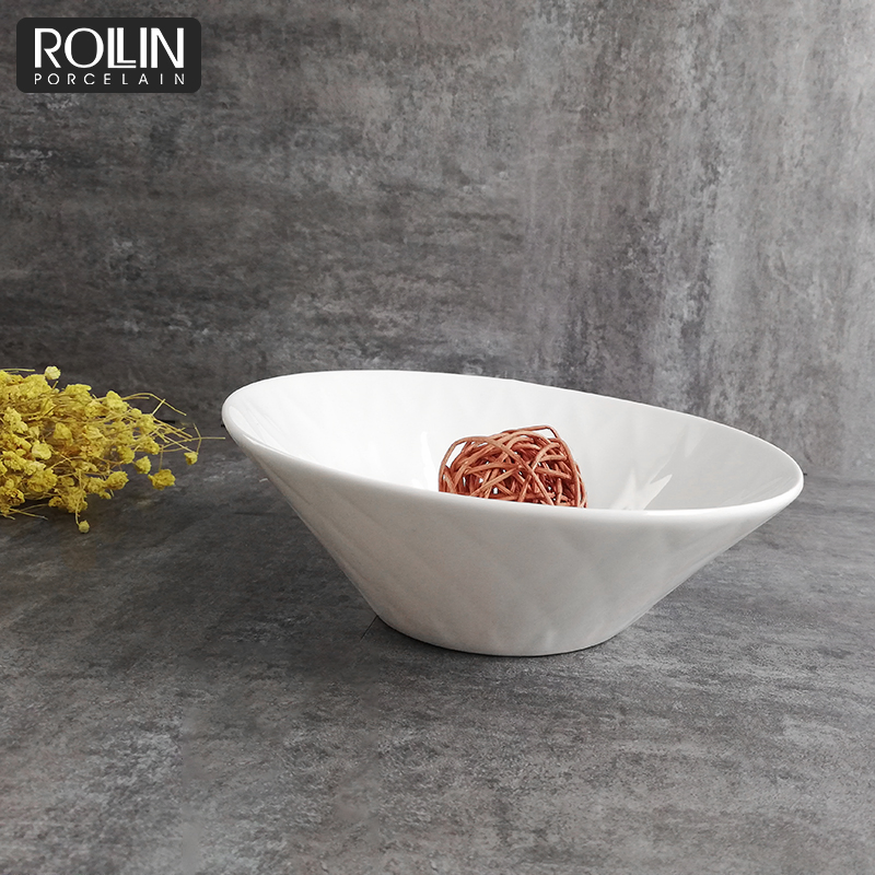 Unique Design Western Style Different Sizes Porcelain Salad Bowl