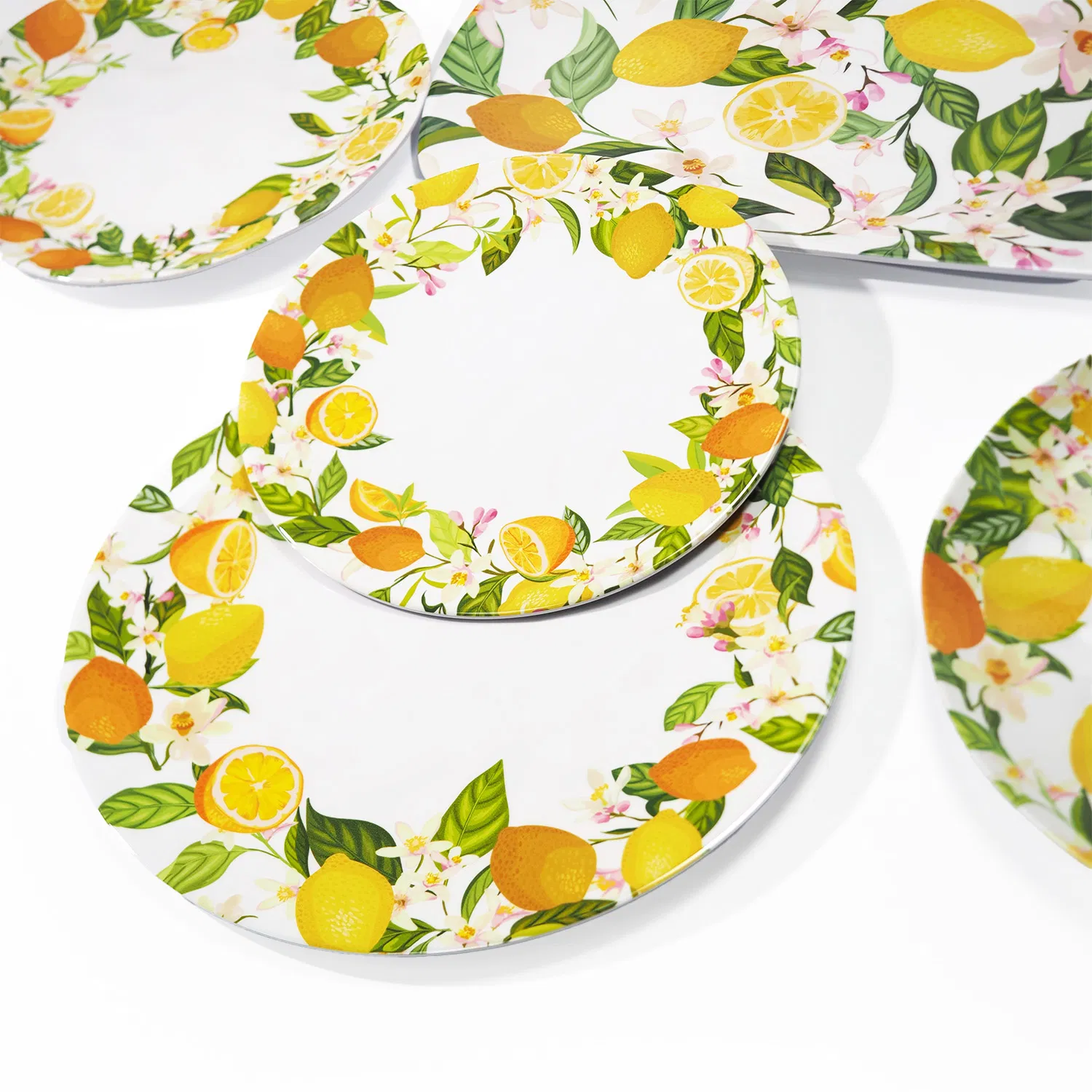 Kitchenware Round Food Plate Tableware 8.5 Inch Melamine Ripple Dish