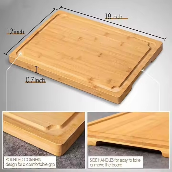 Natural Bamboo Chopping Board and Cutting Board with FDA and LFGB Passed.