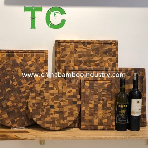 Customized End Grainteak Wood Cutting Board Durable Chopping Block