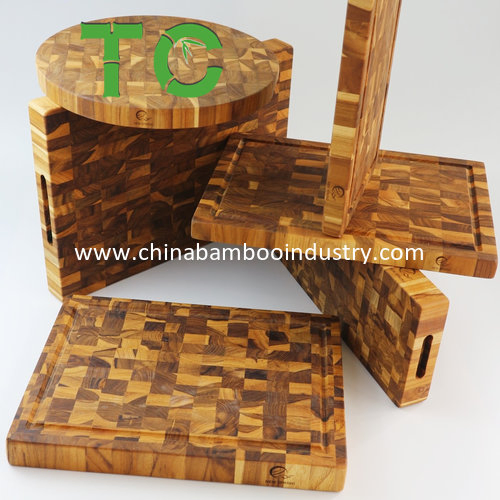 Customized End Grainteak Wood Cutting Board Durable Chopping Block