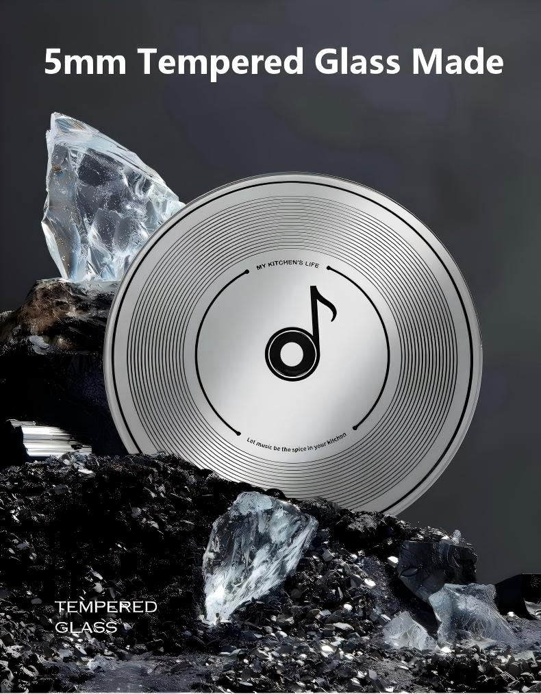 2in 1 Durable 5mm Tempered Glass Cutting Wood Board for Food Preparation