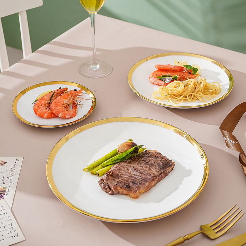 Good Price Porcelain Dinnerware Clourful Golden Bowl Porcelain Ceramic Dinner Set