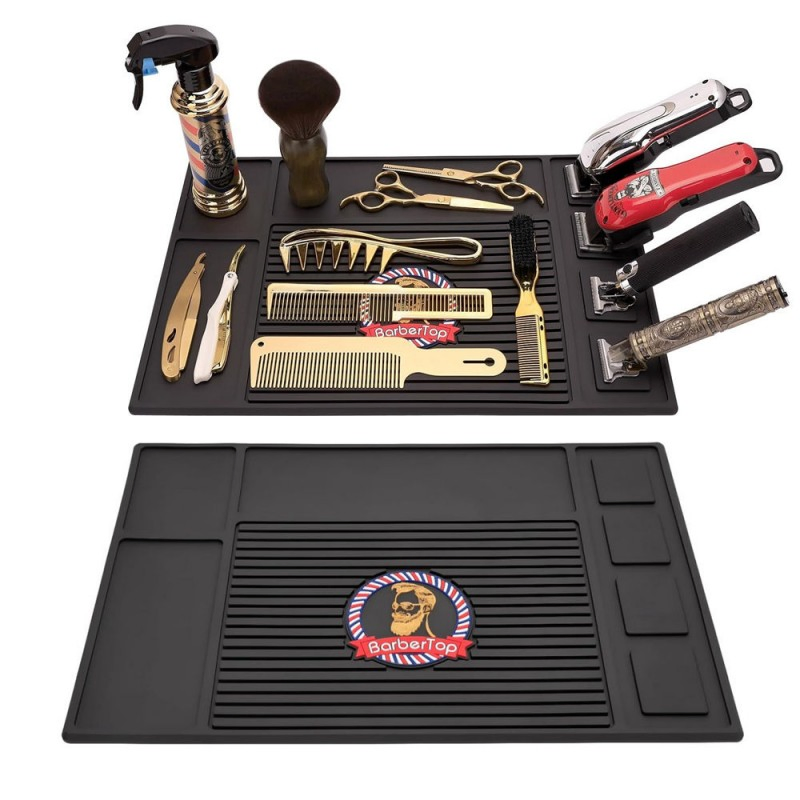 Barber Trimmer Magnet Mat Rubber Barber Organizer Mat Flexible Silicone Anti Heat Magnetic Barber Mat for Clipper