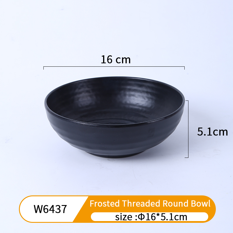 Premium Round Melamine Bowl in Matte Black for Restaurants
