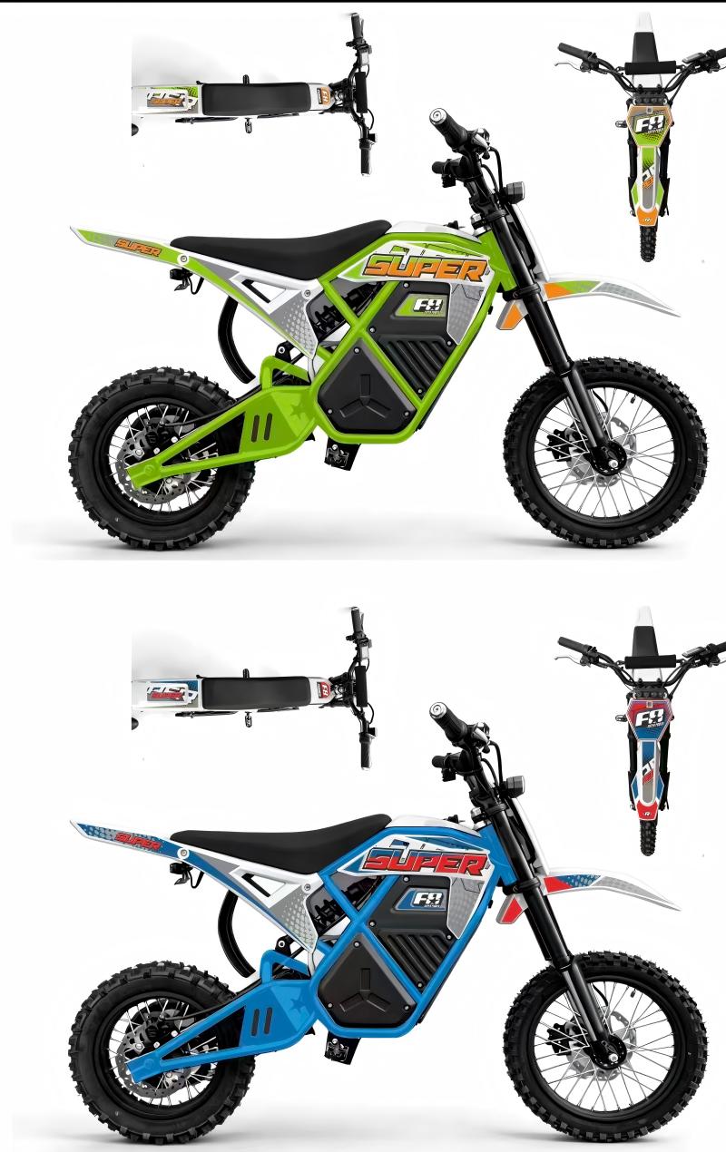 High-power adult electric dirt bike side view