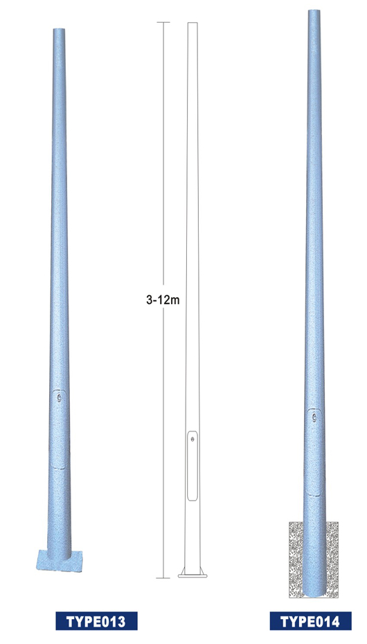 POLE TYPE 013/TYPE014 steel pole structure and specification details