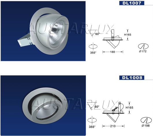 Recessed halogen and metal-halide lamp structure
