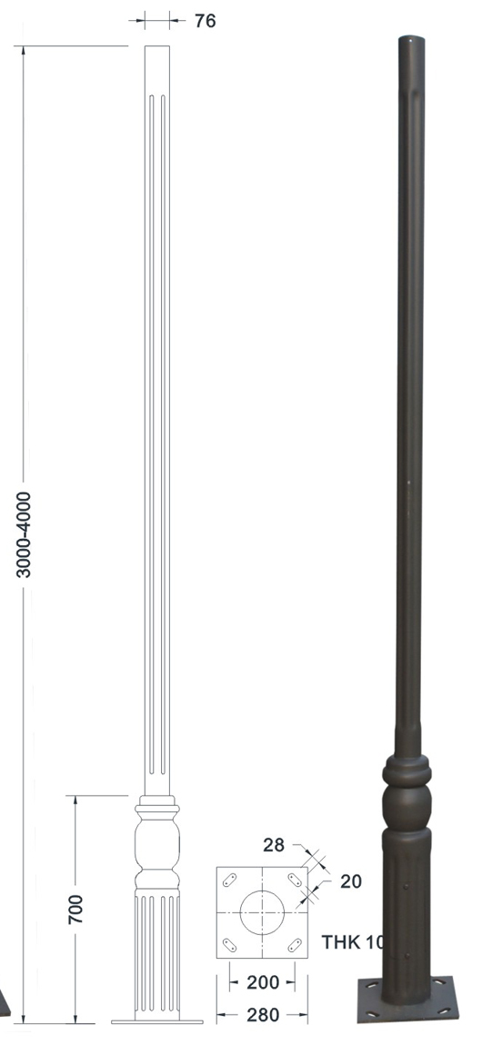 POLE TYPE 005 Steel Tube Welded Pole