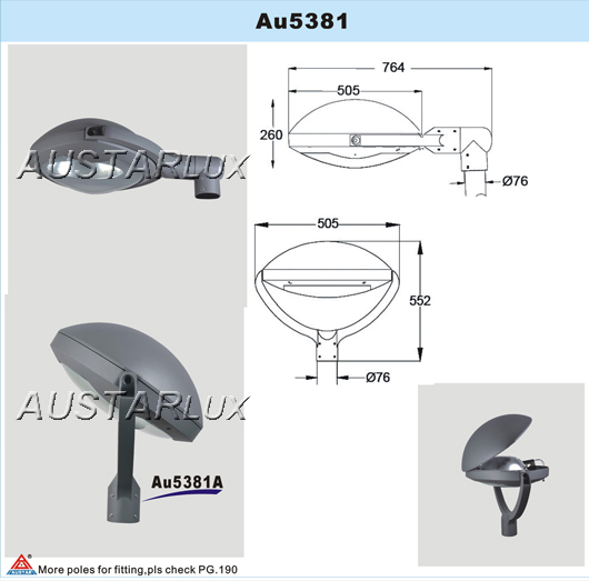 AU5381A Luminaire detailing and structure