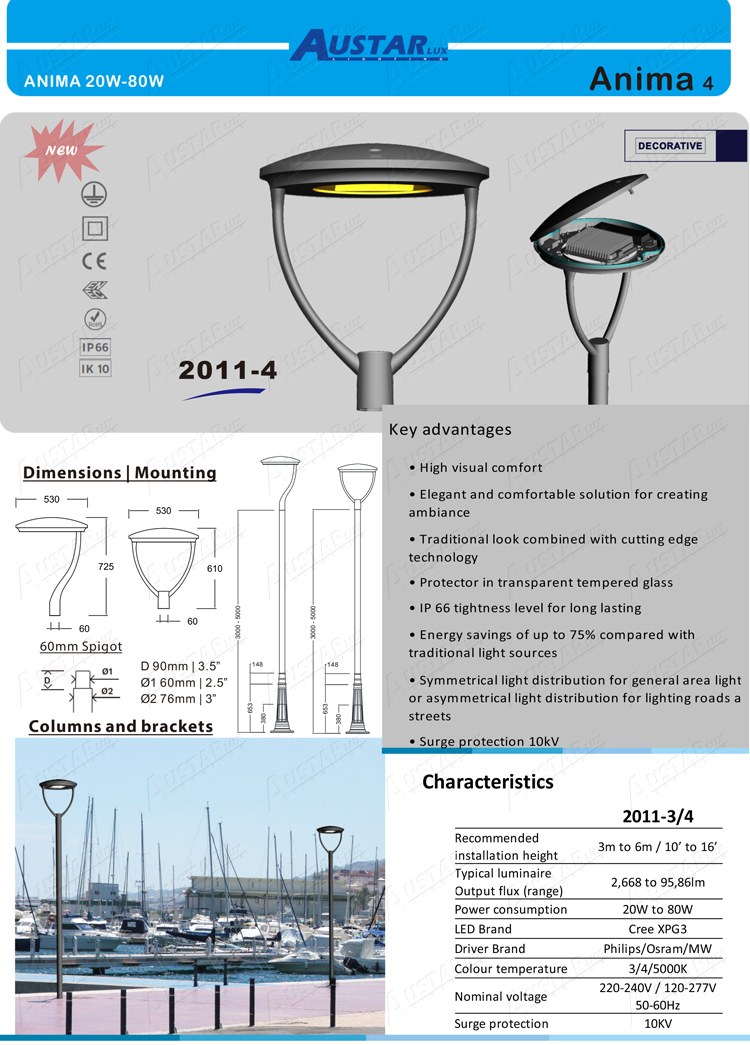 Anima Urban Luminaire Specification Layout