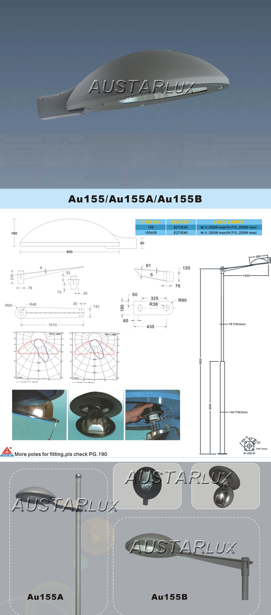 AU155 Luminaire Parts and Specifications
