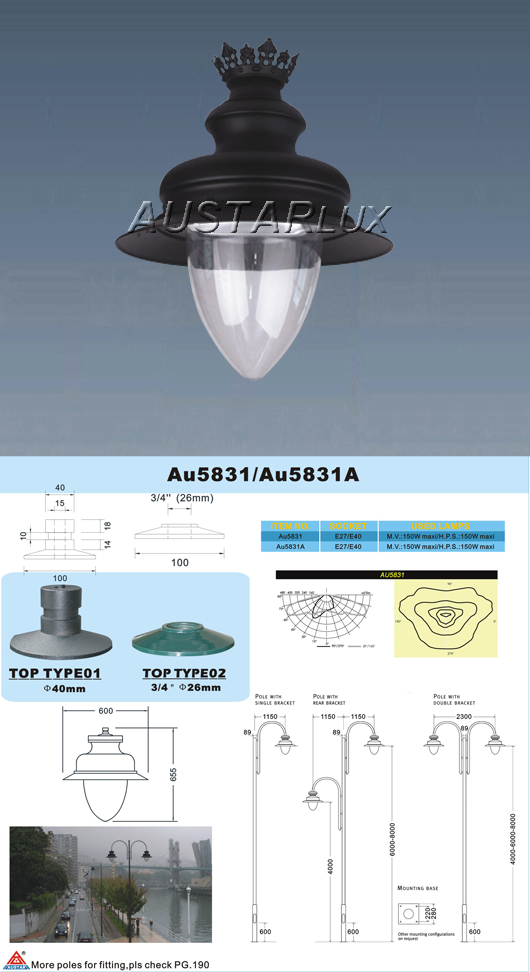 AU5831D Luminaire structure diagram