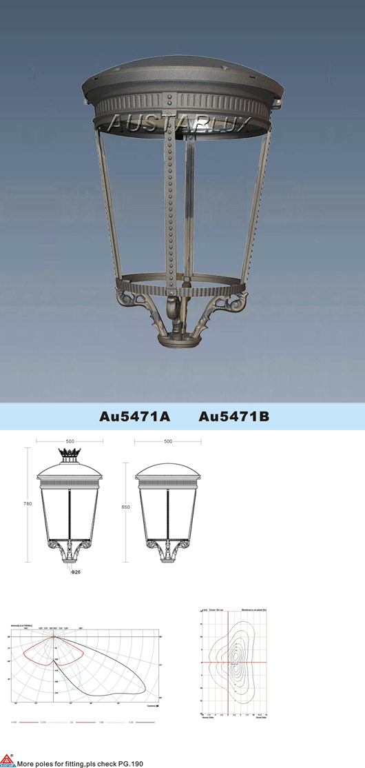 AU5471B luminaire technical layout diagram