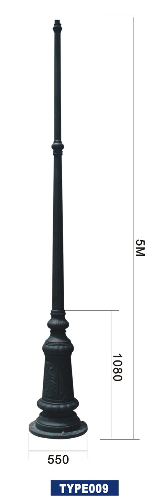 POLE TYPE 009 Sand Casting Aluminium Pole
