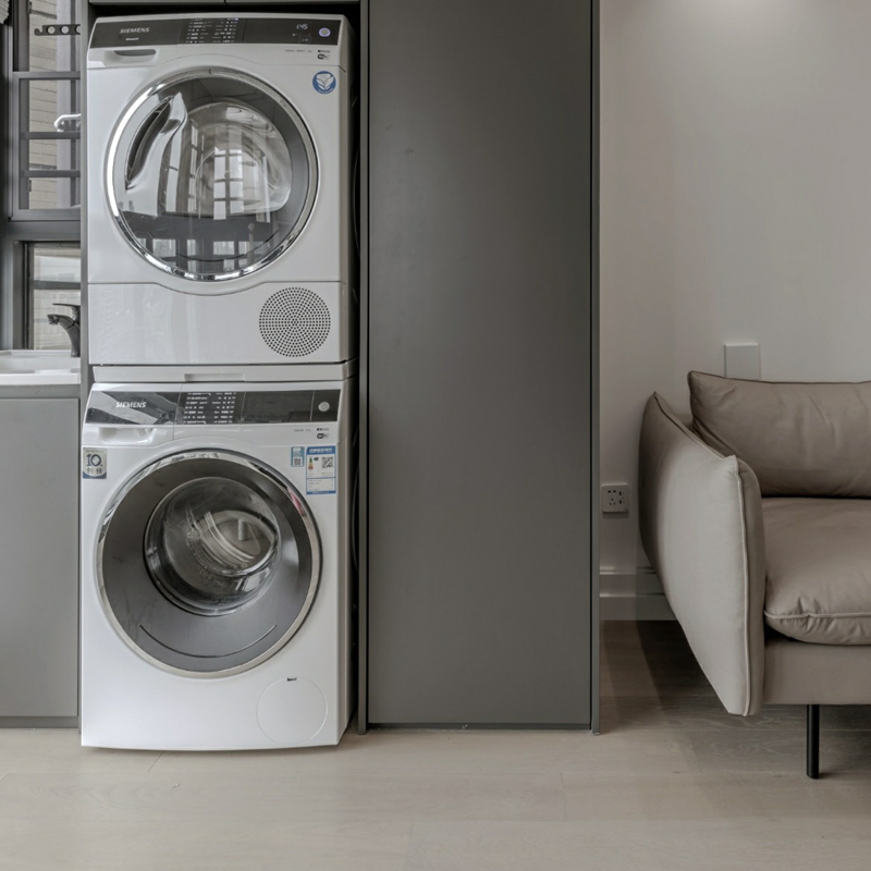 Washing Machine Washing Closet Modern Single Sink Laundry Cabinet Home Furniture Floor-Standing Aluminum Laundry Room Cabinet