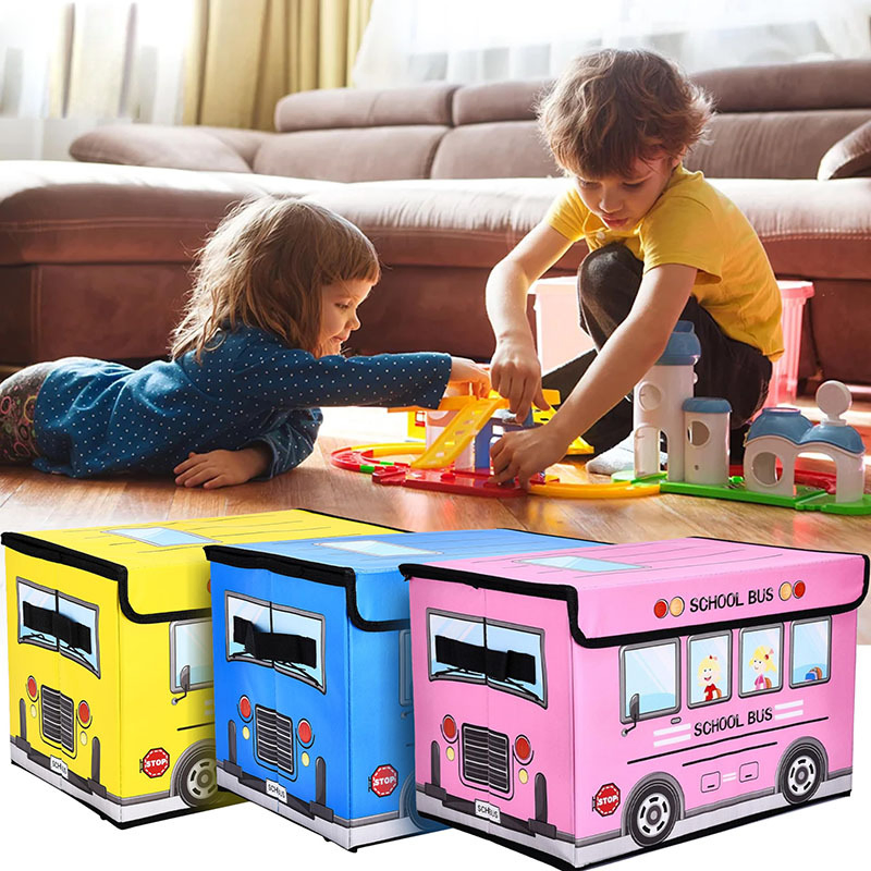 Eco-Friendly Foldable Storage Chest Kids' Car Shape Toy Organizer Rectangle Home Organizers
