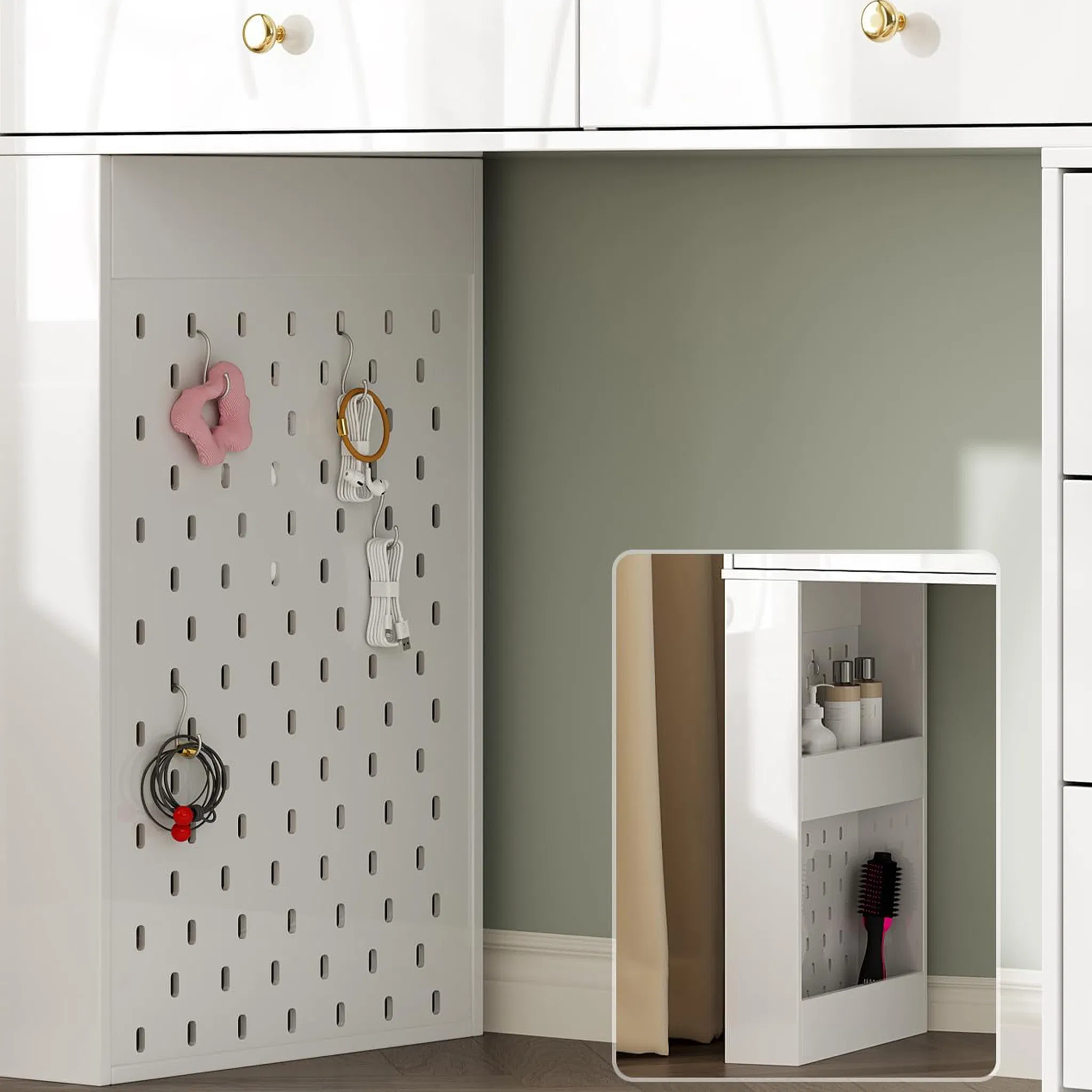 Retractable Make-up Table Bedroom Adjustable Brightness Dressing Table