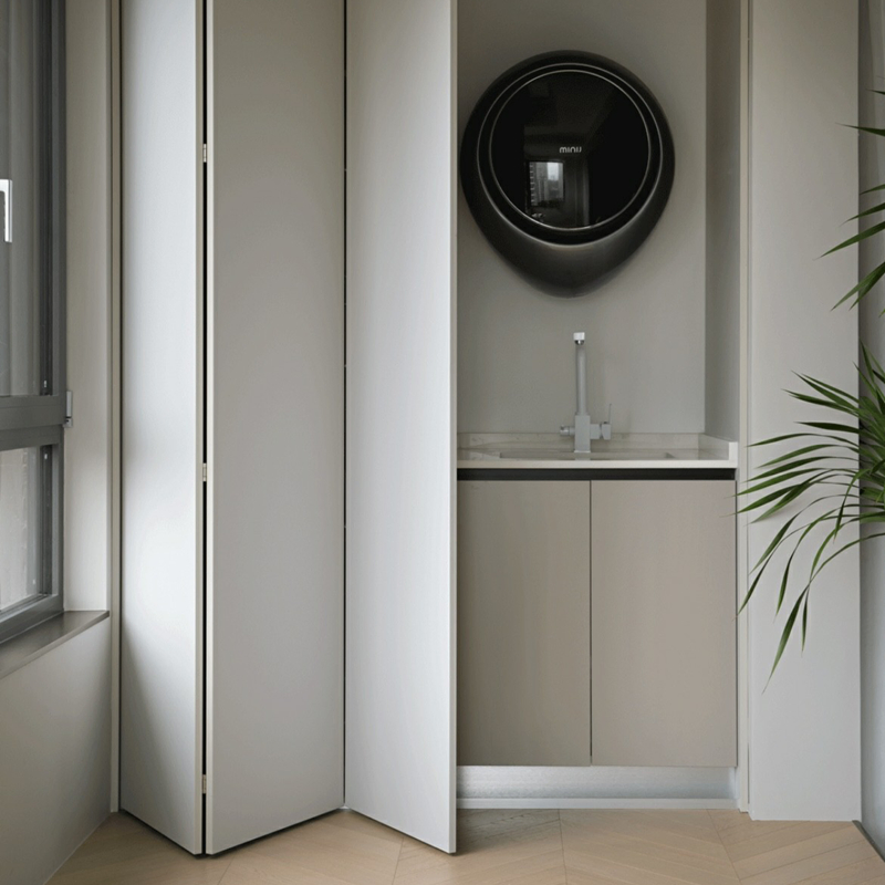 Powder-Coated Scratch-Resistant Modern Balcony Urban Housing Outdoor Laundry Storage Cabinet with Factory Price Smart Laundry Room Cabinet