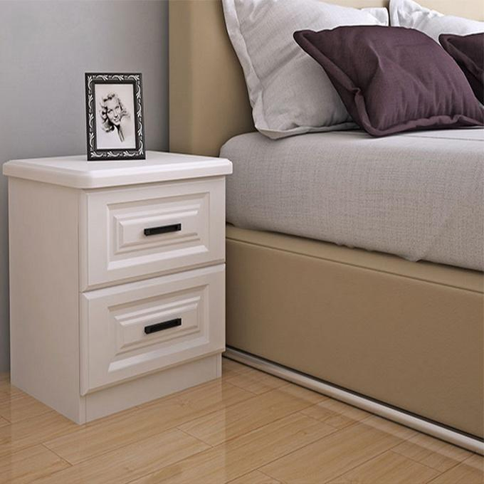 Industrial Style Black Metal Legs White Wood Storage Night Stand Bedside Table
