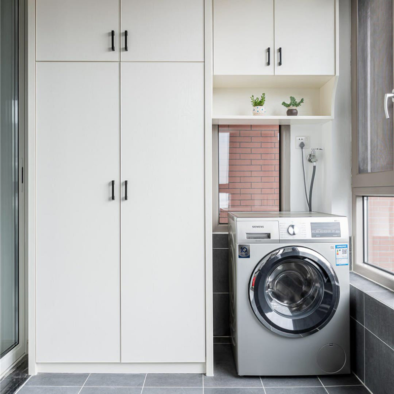 Powder-Coated Scratch-Resistant Modern Balcony Urban Housing Outdoor Laundry Storage Cabinet with Factory Price Smart Laundry Room Cabinet