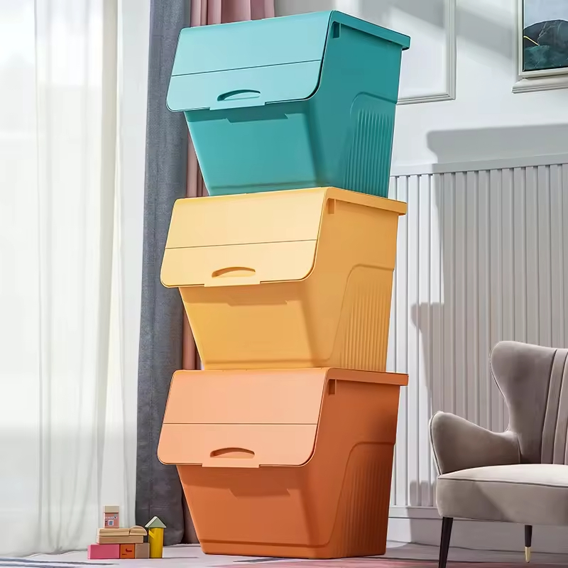 Large Capacity Toy Storage Box Bins Plastic Snacks Clothes Storage Organizer
