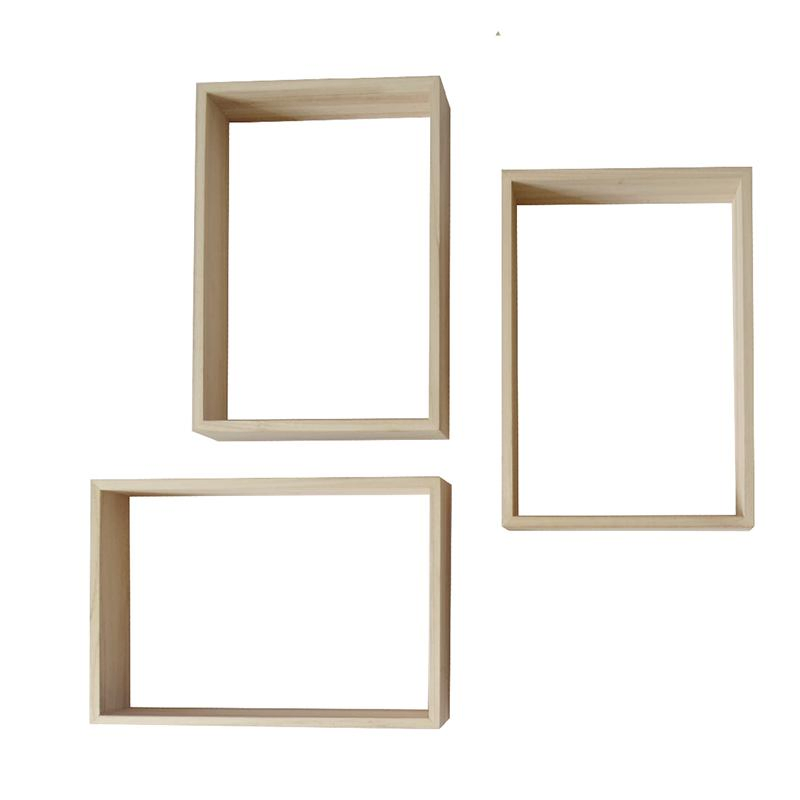 Modern Geometric Wall Decor Wall Mounted Hexagonal Floating Honeycomb Shelves Natural Wood Hexagon Shelves