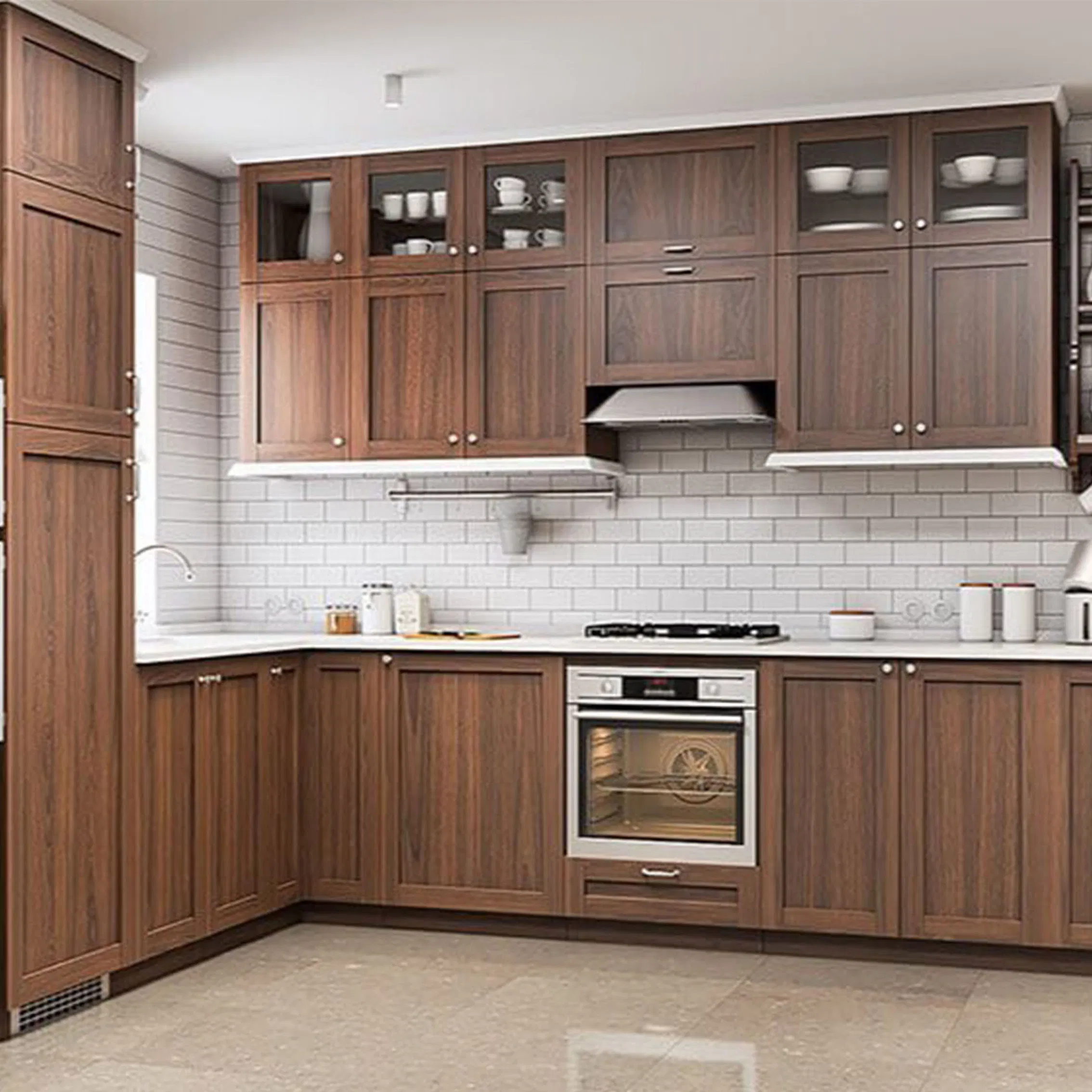 Soft Maple Wood Frame Kitchen Cabinet Shaker White Full Kitchen Units