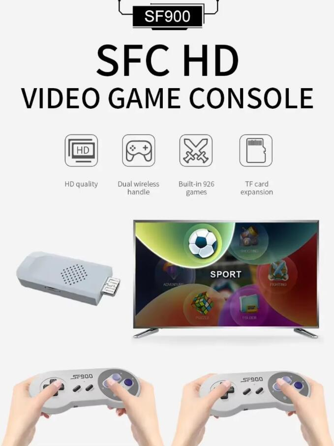 Sf900 Retro TV HD Video Game Console Wireless Controller Handheld Game Console