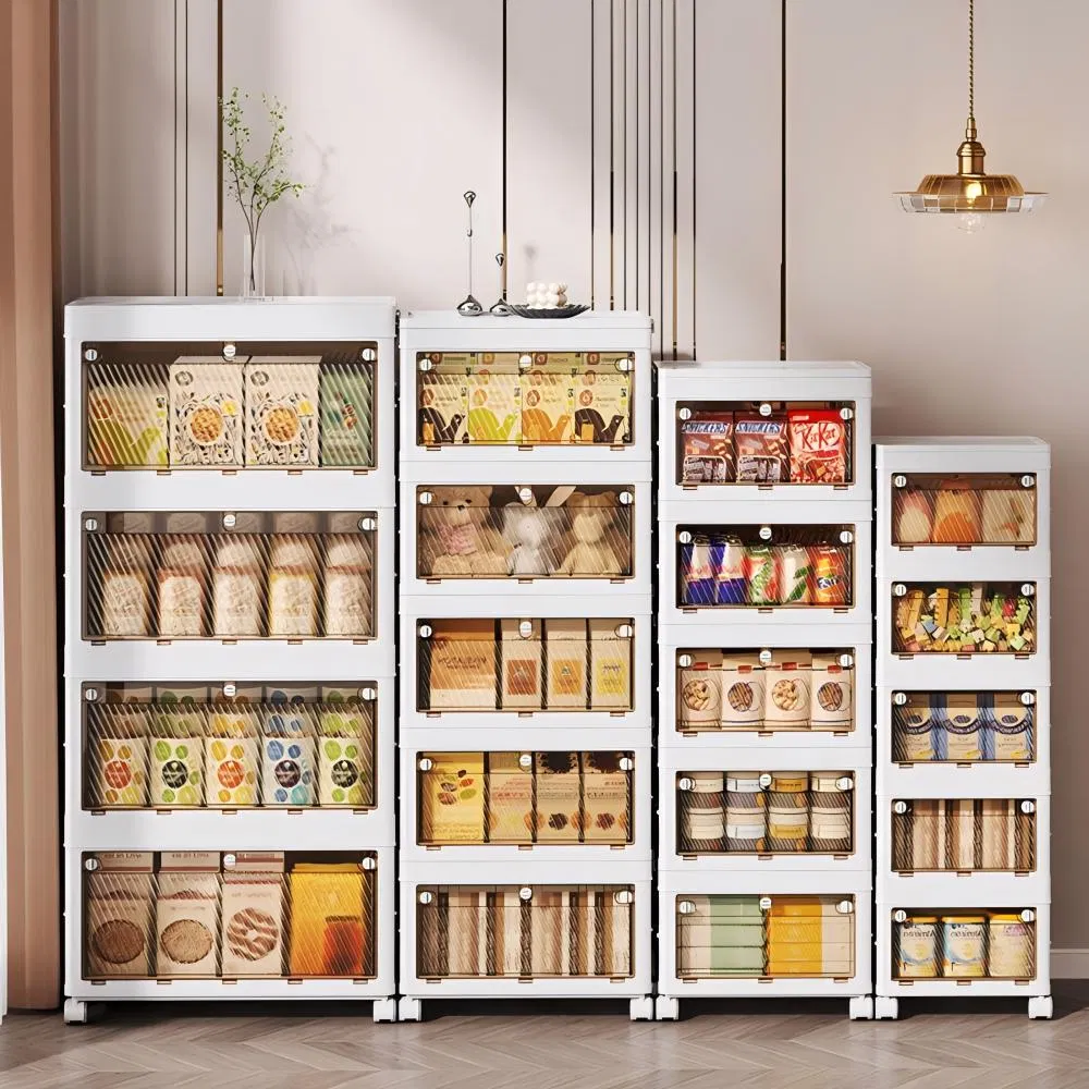 5 Layer Stackable Plastic Drawer Living Room Storage Cabinets Clear Toy Storage Bins &amp; Boxes Organizer Storage