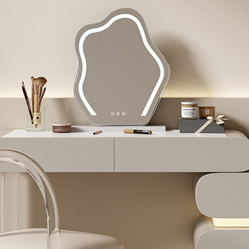 Popular Modern Design Makeup Vanity Desk Wooden Dresser Set Home Furniture Bedroom Wood Luxury LED Dressing Table with Mirror