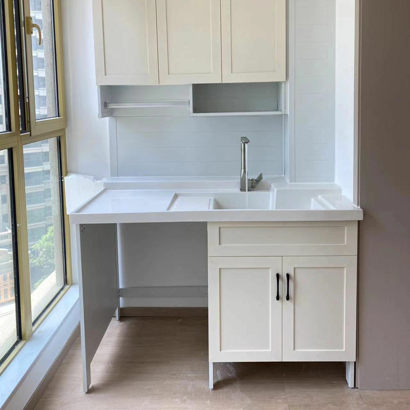 China Factory Outlet Modern Style Laundry Cabinet Home Furniture Custom High Gloss Waterproof Laundry Room High Quality Storage Sink Cabinet