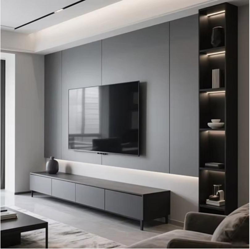 Modern Wooden TV Cabinet 2 Doors, Open Storage Shelves and 5 Support Legs, 152cm TV Unit Console Table for Living Room Bedroommodern Wooden TV Cabinet 2 Doors