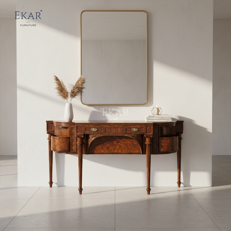 Ekar Winston Heritage Luxury Console Traditional English Style Entryway Cabinet Foshan Custom Furniture Ek-Ms-Dx021