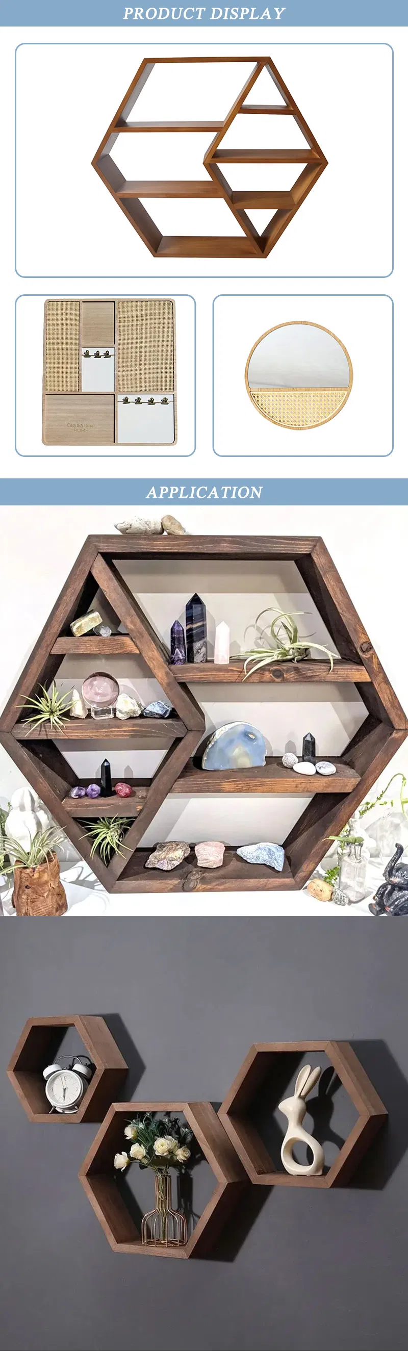 Hexagonal Floating Honeycomb Shelves