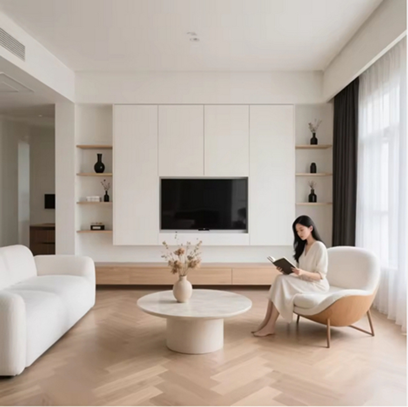 Modern Wooden TV Cabinet 2 Doors, Open Storage Shelves and 5 Support Legs, 152cm TV Unit Console Table for Living Room Bedroommodern Wooden TV Cabinet 2 Doors