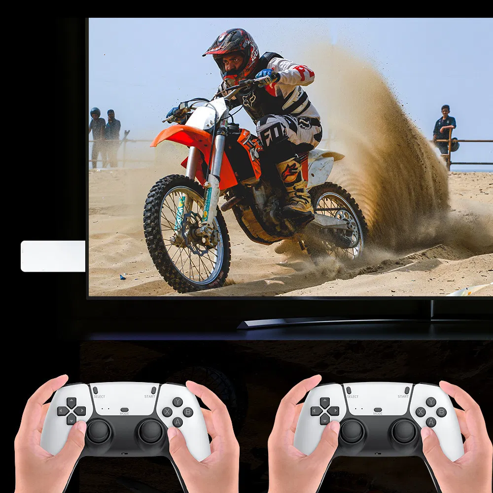 M8prom15 Home TV Game Console Wireless 2.4G Dual Players Handheld Gamepad Retro Video Game M15 Console with Wireless Controller Game Stick 4K