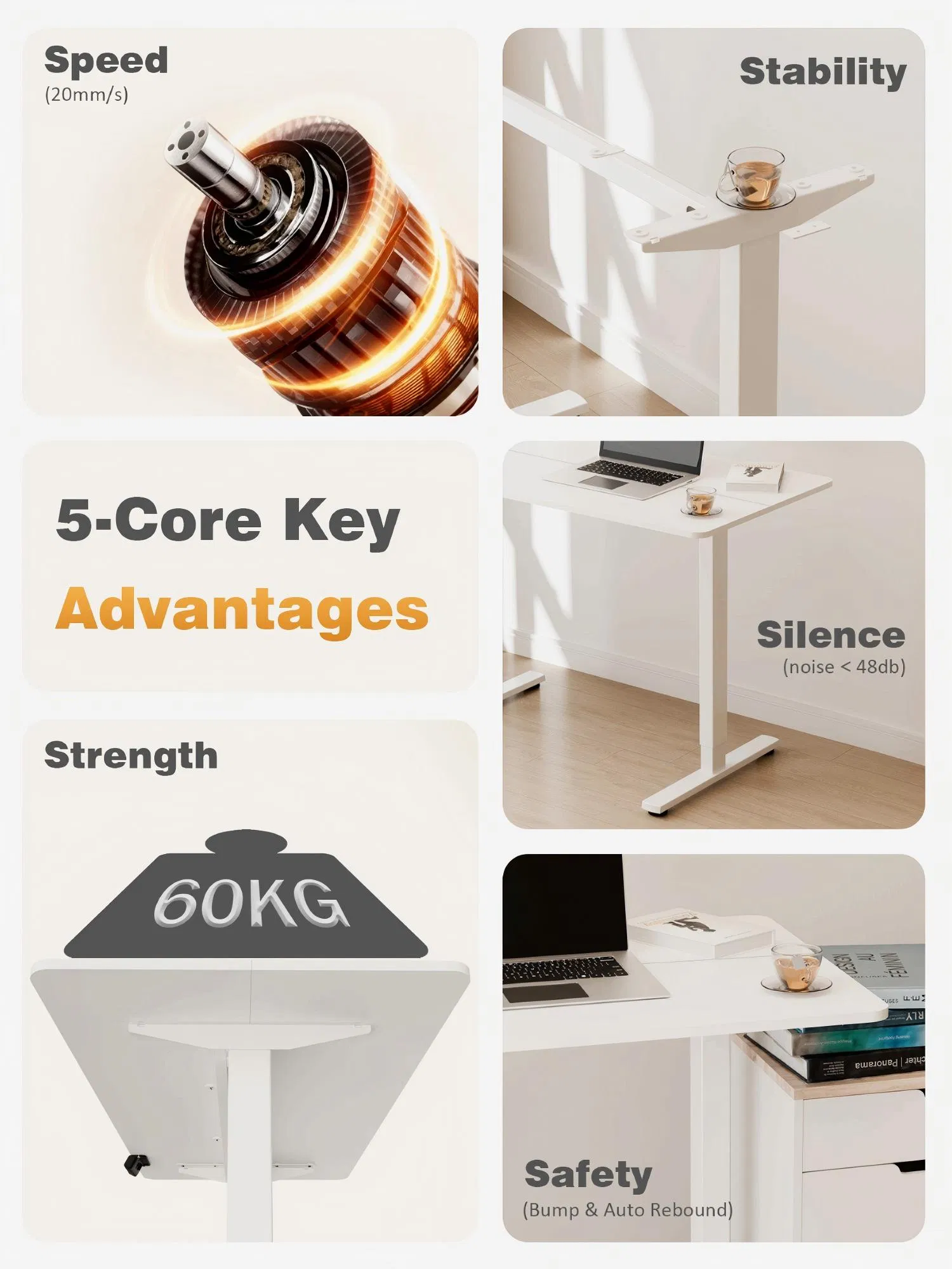 Prorials Home Office Computer Game Noise Stable Heavy Duty Durable Standing Desk