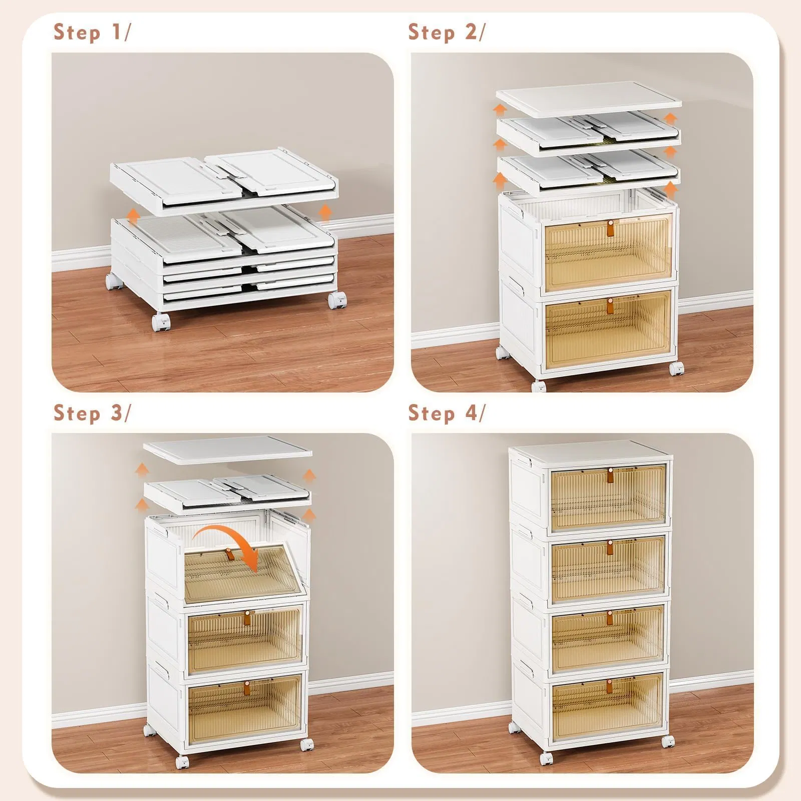 Modern Rectangular PP Storage Box Foldable Multifunctional Organizer for Toy Shoe Clothes in Living Room