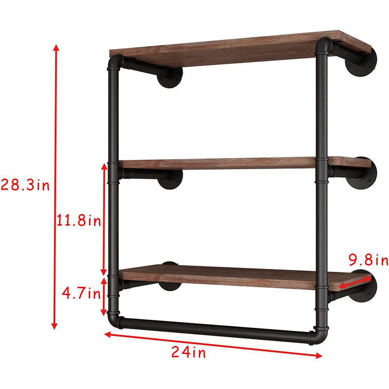 Rustic Wood Floating Wall Shelves for Home Dé Cor Mi30275