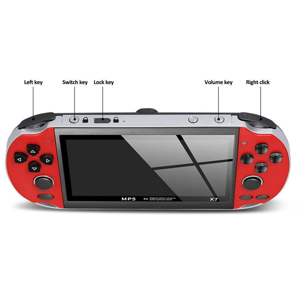 X7 4.3 Inch Double Rocker 16GB Built-in 1000 Game Support TV Output Portable Handheld Video Game Console