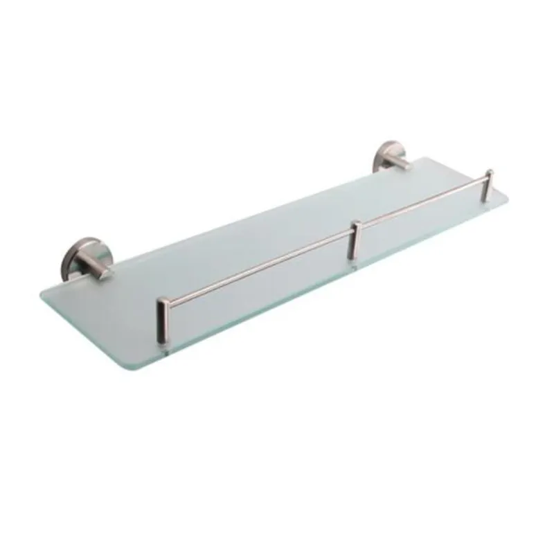 Wall Mount Floating Tempered Glass Bathroom Storage Shelf 2