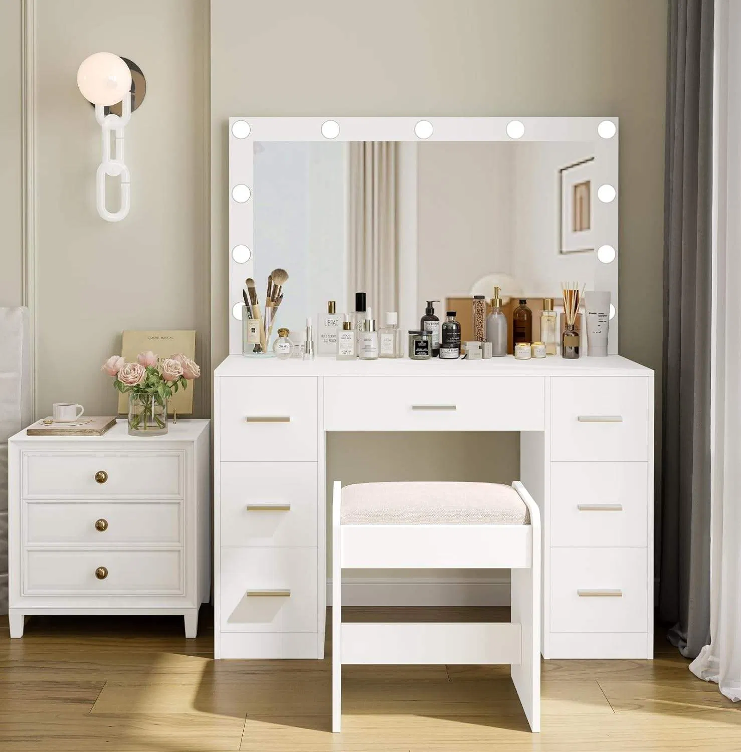 Wholesale Vanity Set with Mirror -Modern Makeup Dressing Table for Bedroom