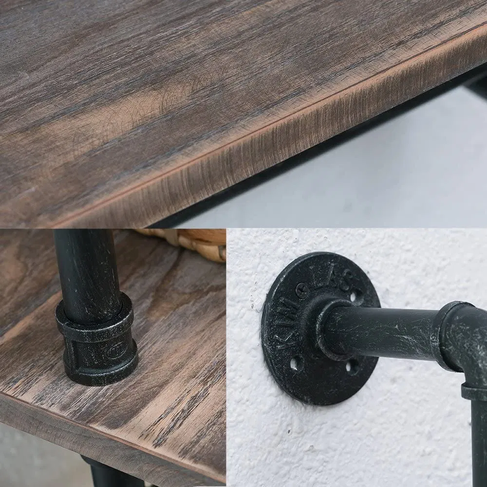 19.7in Rustic Wall Decor Farmhouse, Metal Floating Shelves Towel Holder, Wall Shelf Over Toilet