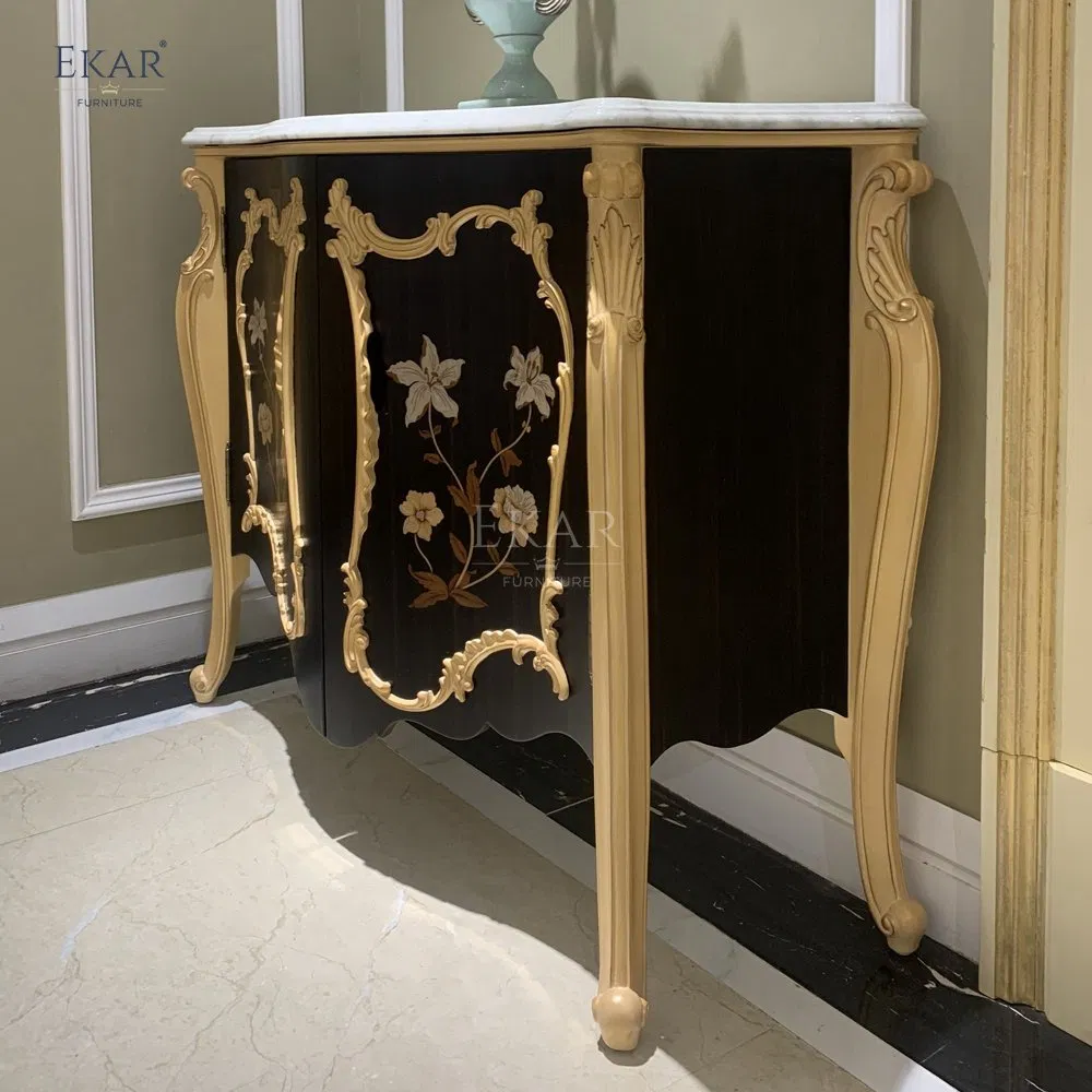 Traditional French Style Wood Console Table Elegant Entryway Organizer with Storage